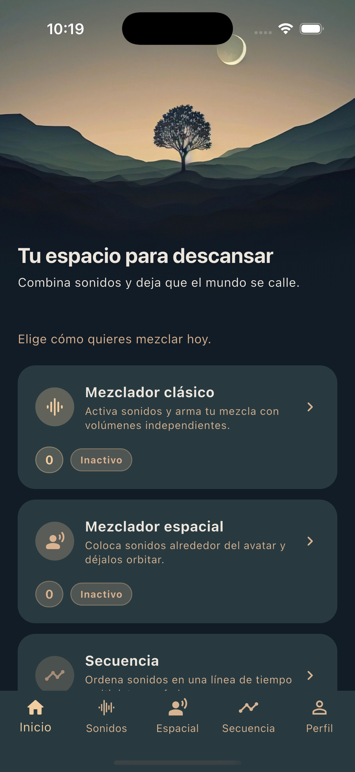 Captura de la app Lumneris